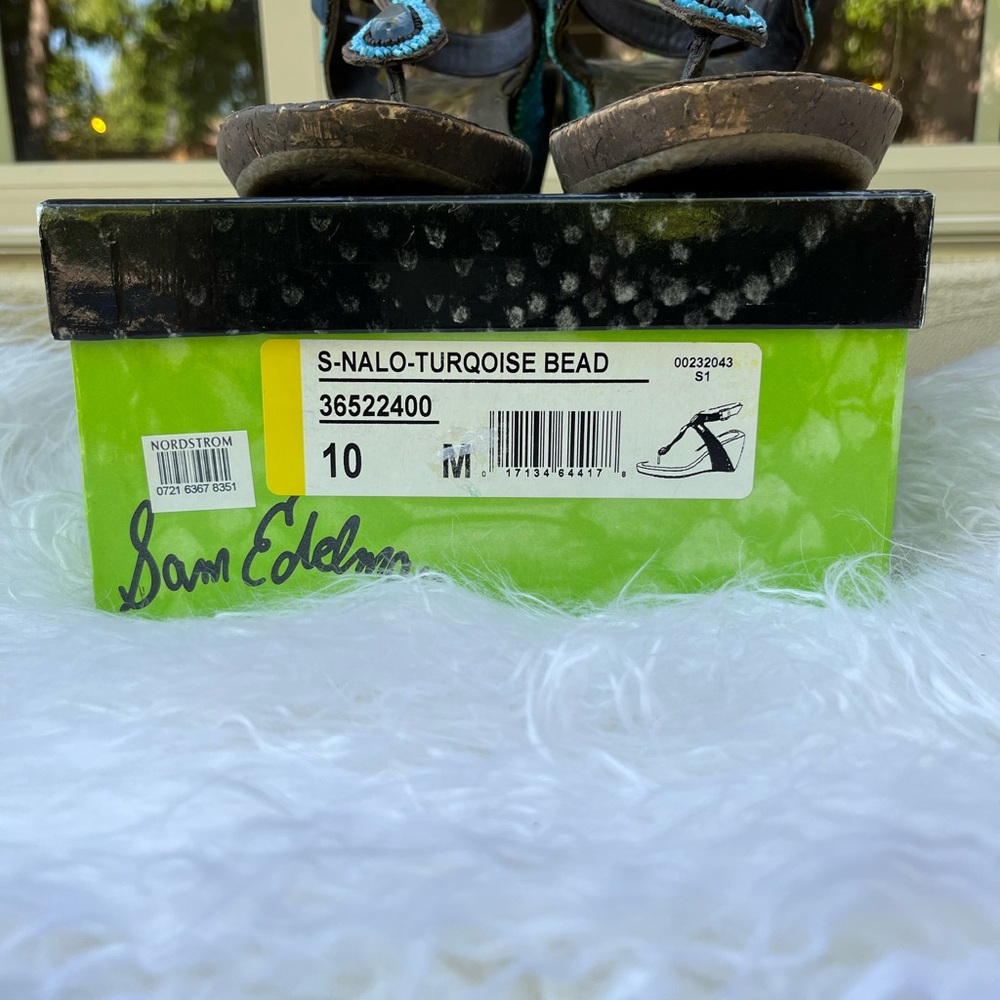 Sam Edelman size 10 Turquoise bead Sandal - Picture 5 of 6